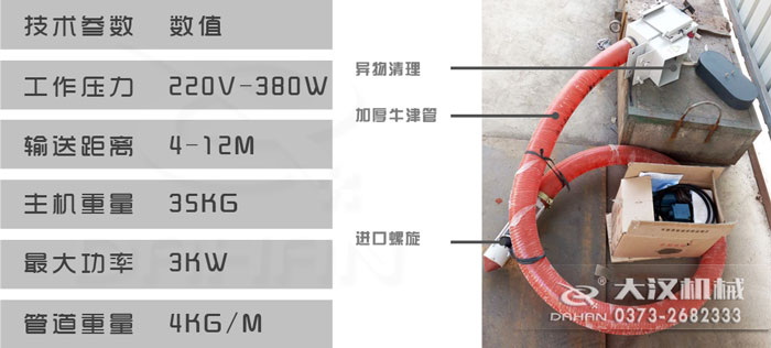 軟管螺旋吸糧機(jī)特點